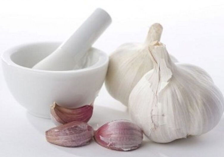 Garlic for preparing a healing tincture against helminths
